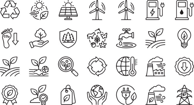 Environmental responsibility icon set and vector for free