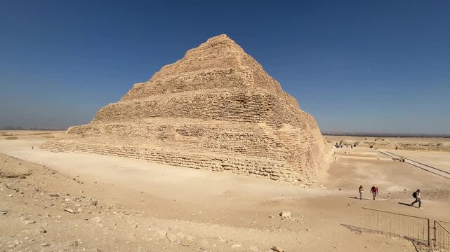 A view of the Step Pyramid located in the Saqqara Pyramids area in Egypt. This pyramid is the oldest pyramid in the world.