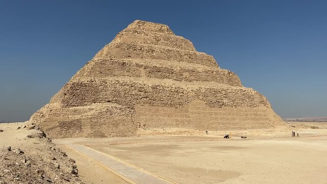 A view of the Step Pyramid located in the Saqqara Pyramids area in Egypt. This pyramid is the oldest pyramid in the world.