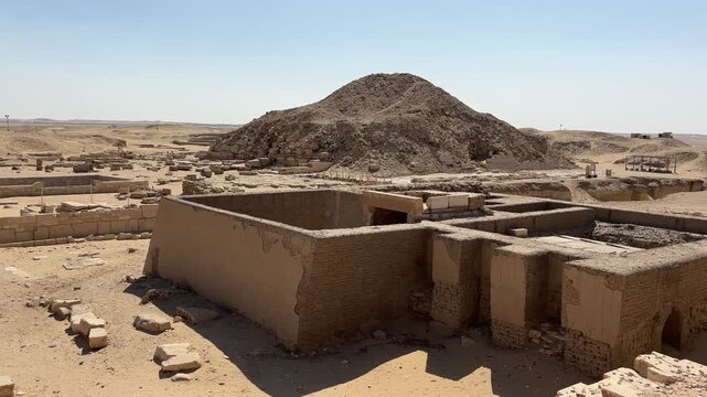 A view from the Pyramid of Unas in the Saqqara Pyramids area in Egypt.