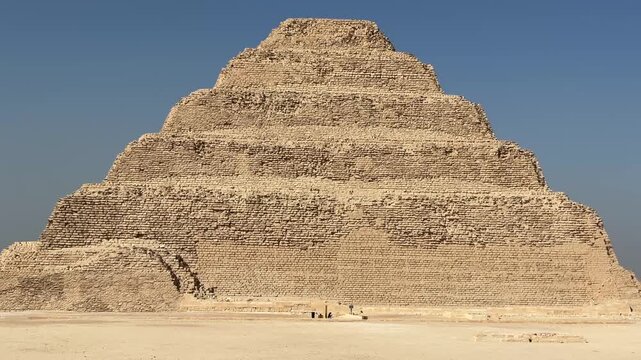 A view of the Step Pyramid located in the Saqqara Pyramids area in Egypt. This pyramid is the oldest pyramid in the world.