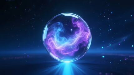 Fototapeta premium Mystical crystal ball with cosmic energy