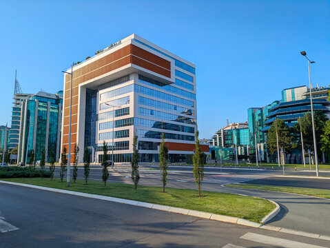 Modern glass business buildings Belgrade