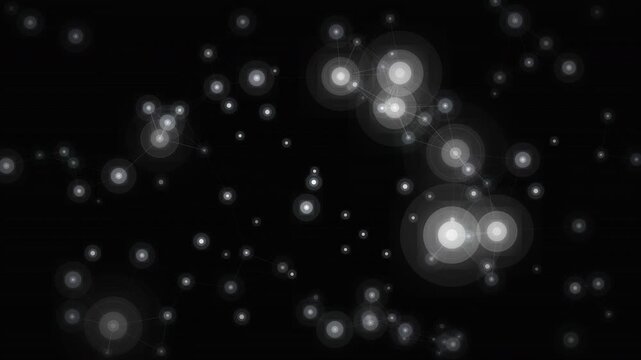 Monochrome Particle Neural Network Animation - Black White Brain Minimal 4K Seamless Loop