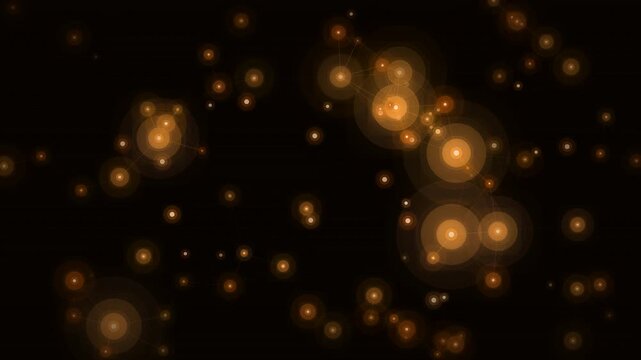 Ember Node Particle Neural Network Animation - Warm Glowing Brain 4K Seamless Loop