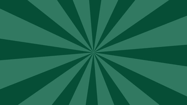 Dark green sunburst radiating lines motion background for modern graphic design projects featuring in a rotating circular starburst pattern suitable for broadcast or screen displays