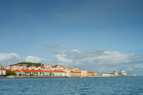 Cityscape Tagus river Lisbon Portugal