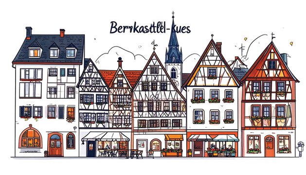 Traditional Half Timbered Houses Architecture Style.