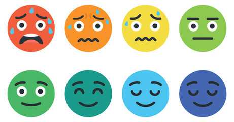 Fototapeta premium Diverse emoji set editable vector illustration collection for digital communication and app design