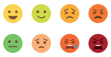 Fototapeta premium Emoji set editable vector illustration collection of emoticons and facial expressions