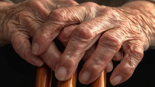 Close-up showing aging process on human skin.