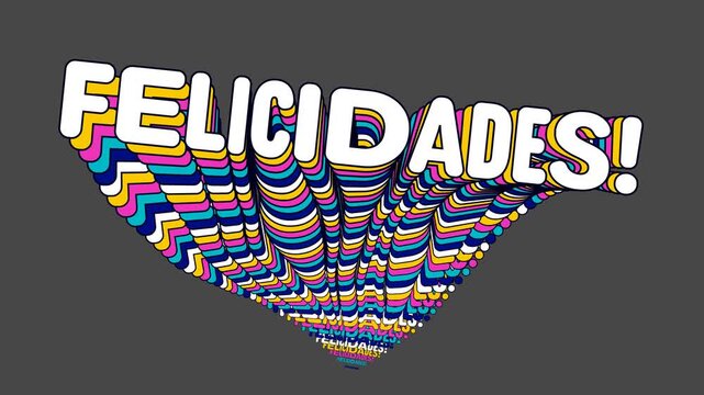 Animaci&oacute;n de Texto Feliz y Colorido de Felicidades en Formato Widescreen - Motion Graphics 2D para Videos y Pantallas