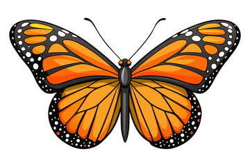 Fototapeta premium Elegant Butterfly Silhouette Illustration Decorative Insect Line Art Vector Design