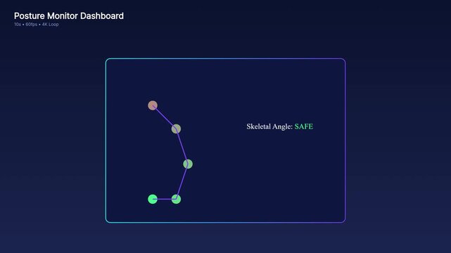 Ai posture correction dashboard interface: real-time skeletal tracking and ergonomic analysis for health tech and wellness applications