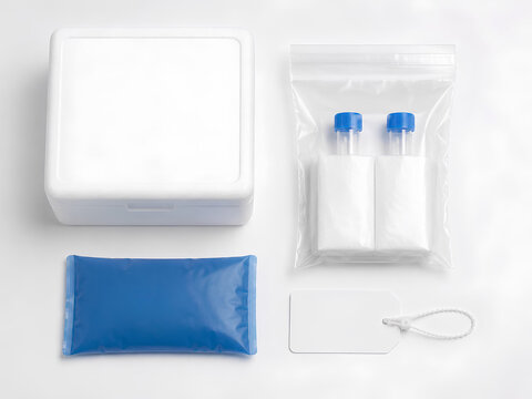 Clinical specimen transport kit with cryovials and cold pack