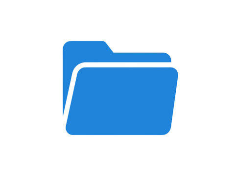 Blue Folder Icon - Digital Organization and Data Storage Symbol