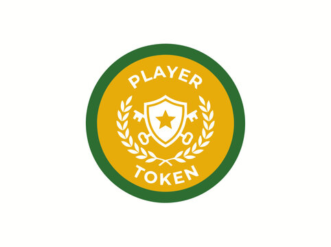 Player Token Badge with Star, Shield, Keys and Laurel Wreath