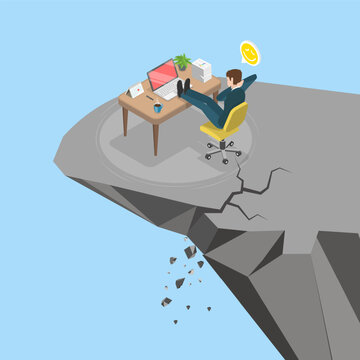 3D Isometric Flat Vector Illustration of Risky Business, Risk And Comfort Zone Concept.