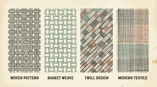Collection of thirty-four sophisticated abstract fabric textures featuring intricate woven patterns, modern textile weaves, and elegant decorative grid designs for creative backgrounds.