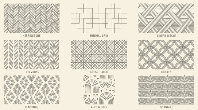 Sophisticated geometric pattern of ceramic tile featuring a modern herringbone design with a linear weave texture, creating a seamless abstract background for architectural surfaces.