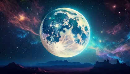 Fototapeta premium Moon Milkyway Composite