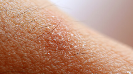 Fototapeta premium Dry skin patch, flaky skin, skin pore, skin texture, forearm skin, macro photography
