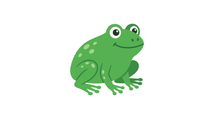Obraz premium Cute green speckled frog sitting in profile view.