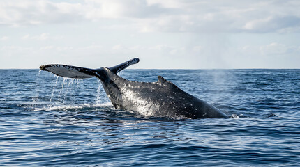 Fototapeta premium Whale Gentle Giant Background | Majestic Whale Moment