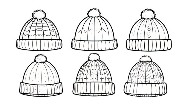 Collection of knitted winter hats.