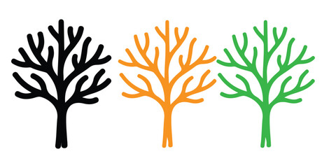 Coral tree branch icons in black, orange and green © MDANISUR