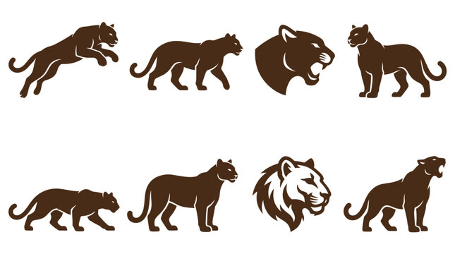 Dark brown puma silhouettes.