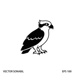 Fototapeta premium Osprey Bird Silhouette Icon Vector - Wildlife Animal