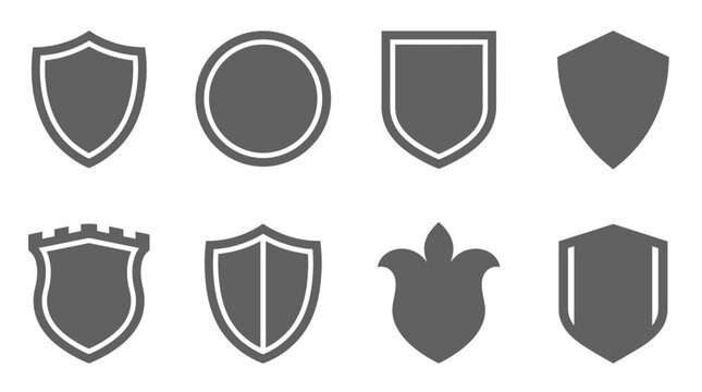 Geometric shield and heraldic crest outline shapes.