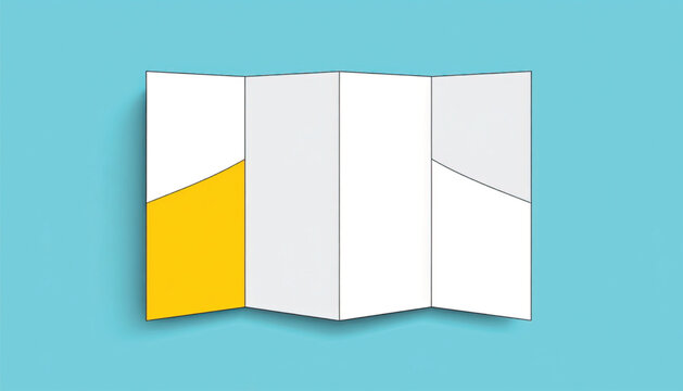 Tri fold brochure with yellow accent.