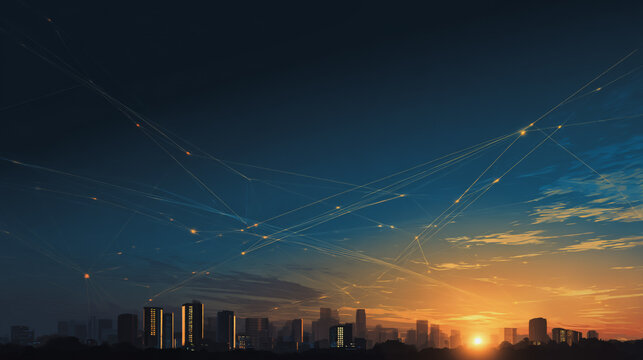 Smart digital Innovation city with connection network reciprocity over the city of future smart wireless digital city and social media networking systems that connects people with in city