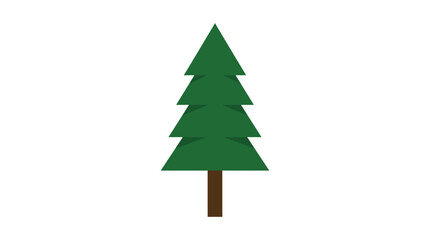 Fototapeta premium Minimalist green pine tree vector icon.