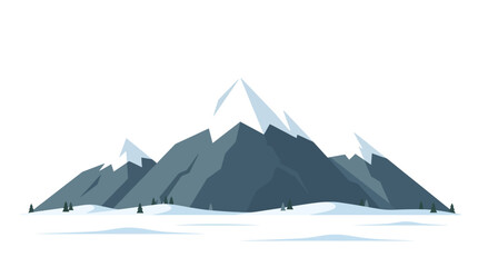 Minimalist snow-capped mountain range landscape vector illustration. © Syamsul