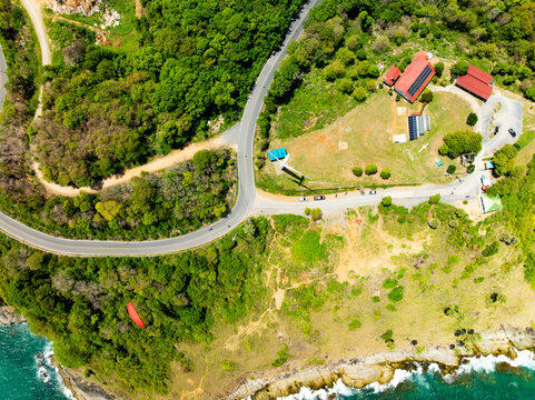 Top view Sea Shore at Phuket Thailand beautiful seacoast and open sea in summer season, Nature environment and Travel background