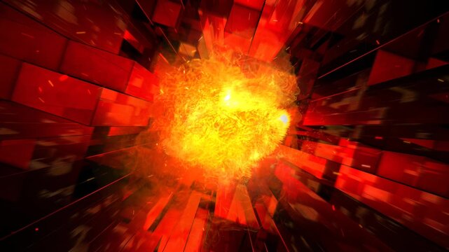 abstract fire background in the boxes space