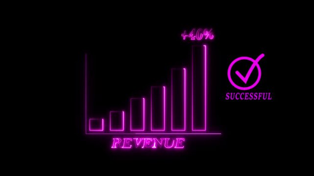Business professional analyzing digital revenue growth chart with rising bars, symbolizing increased sales, financial performance, 4k