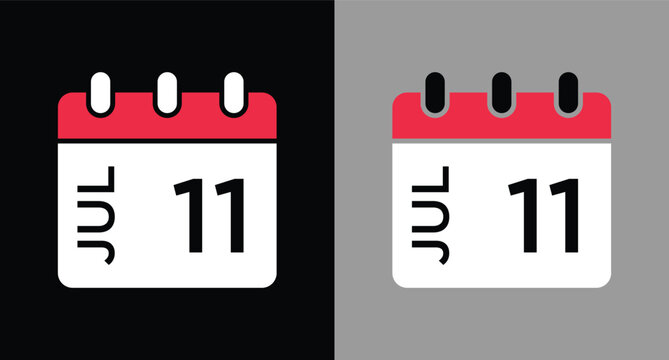calendar - July 11 icon illustration isolated vector sign symbol