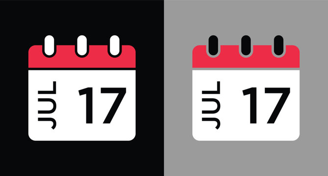 calendar - July 17 icon illustration isolated vector sign symbol