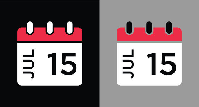 calendar - July 15 icon illustration isolated vector sign symbol