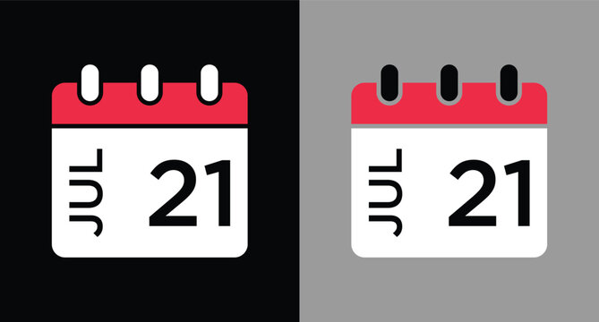 calendar - July 21 icon illustration isolated vector sign symbol
