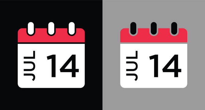 calendar - July 14 icon illustration isolated vector sign symbol