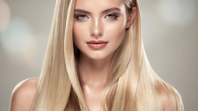 A stunning model posing for a portrait with her hair styled in loose waves and wearing makeup that accentuates her natural beauty.
