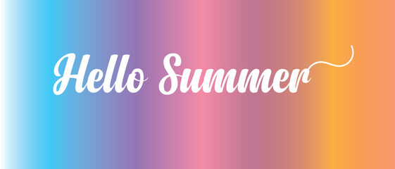 Hello Summer typography banner icon, hello summer poster icon, vector illustration of a hand writing lettering hello summer icon. © Rama