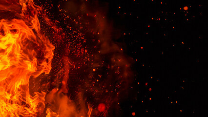High resolution image of flames and flying embers © MUHAMMAD DENNI
