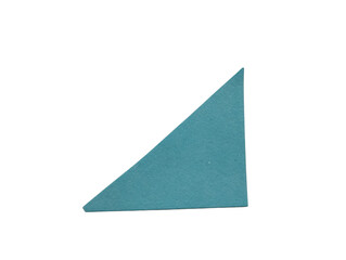 Fototapeta premium A simple blue triangle shape icon with a textured surface for use in graphic design and web layouts isolated on transparent background