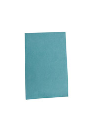 Fototapeta premium A single rectangular piece of textured light blue construction paper with a rough matte surface finish isolated on transparent background